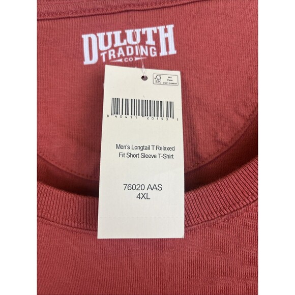 Duluth Trading Co Men’s Red Longtail Tee Relaxed Fit Short Sleeve Size 4XL NWT - Picture 3 of 7